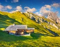 Great view on the Sassolungo (Langkofel) and Sella group Royalty Free Stock Photo