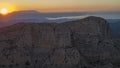 Great views from the top of the Taurus Mountains along with the sunset and the lake Royalty Free Stock Photo
