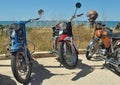 Vintage mopeds on the coast