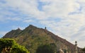 Great wall around Amber fort Jaipur, Rajasthan Royalty Free Stock Photo