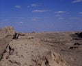 The Great Wall built from rammed earth seen in disrepair