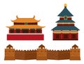Great wall of China beijing asia landmark brick architecture culture history vector illustration. Royalty Free Stock Photo