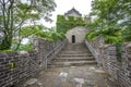 The Great Wall of China in Dandong Royalty Free Stock Photo