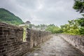 The Great Wall of China in Dandong Royalty Free Stock Photo