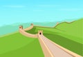 Great Wall of China in flat vector design