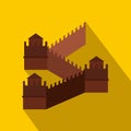 Great Wall of China icon, flat style