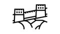 great wall of china line icon animation