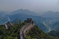 Great Wall in China passing through the mountains