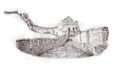 The Great Wall of China in sketch style. Illustration, hand drawn, sketch isolated on white.Watercolor chinese historical showplac Royalty Free Stock Photo