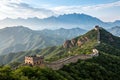 The Great Wall of China with Beautiful Mountain Backdrop Royalty Free Stock Photo
