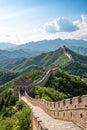 The Great Wall of China with Beautiful Mountain Backdrop Royalty Free Stock Photo