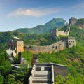 Great Wall of China in Summer Royalty Free Stock Photo
