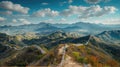 the great wall of china is surrounded by mountains and trees in autumn