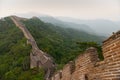 Great Wall of China on a misty, summer day Royalty Free Stock Photo