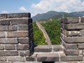 The great wall of China view out of the stones of the world heritage, new perspektive