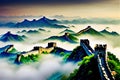 the Great wall with nature Royalty Free Stock Photo