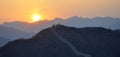 Great wall in sunset Royalty Free Stock Photo