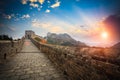 The great wall with sunset glow Royalty Free Stock Photo