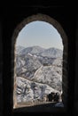 The Great Wall in winter white snow Royalty Free Stock Photo