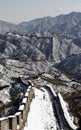 The Great Wall in winter white snow Royalty Free Stock Photo