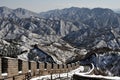 The Great Wall in winter white snow Royalty Free Stock Photo