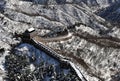 The Great Wall in winter white snow Royalty Free Stock Photo