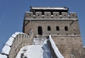 The Great Wall in winter white snow Royalty Free Stock Photo