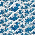 Great wave japanese style seamless wallpaper
