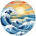 the great wave off kanagawa japan Royalty Free Stock Photo