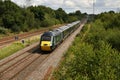 Great Western Railway Castle Class 255 2 plus 4 HST set GW06 en-route from Doncaster to Plymouth Laira Royalty Free Stock Photo