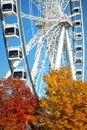 Great wheel of Montreal during fall season Royalty Free Stock Photo