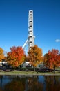 Great wheel of Montreal during fall season Royalty Free Stock Photo