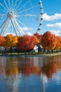 Great wheel of Montreal during fall season Royalty Free Stock Photo