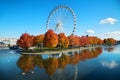 Great wheel of Montreal during fall season Royalty Free Stock Photo