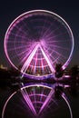 Great wheel of Montreal illuminated in the evening Royalty Free Stock Photo