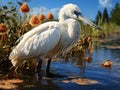 Great White Pelican in the lake