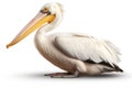 Great White Pelican - Pelecanus onocrotalus in front of a white background Generative AI animal ai