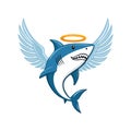 Great White Shark with Angel Wings Royalty Free Stock Photo