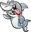 Great white shark with big smile cartoon