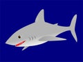 Great white shark in blue ocean