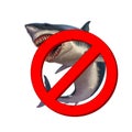 Great White Shark Body realistic isolated fishing ban.