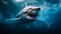 Great White Shark Emerging with Open Jaws Royalty Free Stock Photo