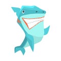 Great White Shark Marine Fish Living In Warm Sea Waters Cartoon Character Vector Illustrations Royalty Free Stock Photo