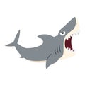 Great White Shark open mouth cartoon