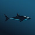 Great white shark sign logo on blue background Royalty Free Stock Photo