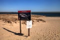 Great white shark warning sight at Chatham Lighthouse Beach