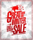 Great winter sale poster, end of season clearance Royalty Free Stock Photo