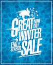 Great winter sale poster, end of season discounts Royalty Free Stock Photo