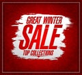 Great winter sale, top collections, web banner template Royalty Free Stock Photo
