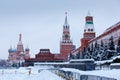 After great winter snowfall at Moscow Red Square w